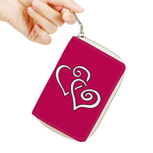 Load image into Gallery viewer, Ti Amo I love you - Exclusive Brand - Lipstick 2 - Double White Heart - PU Leather - Zipper Card Holder
