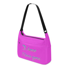 Load image into Gallery viewer, Ti Amo I love you - Exclusive Brand  - Brilliant Lavender Rose - Pastel Lettering -  Journey Computer Shoulder Bag
