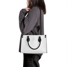 Load image into Gallery viewer, Ti Amo I love you - Exclusive Brand  - White - Luxury Womens PU Tote Bag - Black Straps
