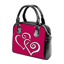 Load image into Gallery viewer, Ti Amo I love you - Exclusive Brand - Lipstick 2 - Double White Heart - Shoulder Handbag
