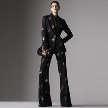 Load image into Gallery viewer, Goods Star Elegant Printed Suit Flared Pants Suit Two Piece Suit Ti Amo I love you
