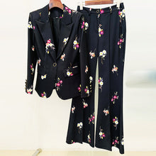 Load image into Gallery viewer, Goods Star Elegant Printed Suit Flared Pants Suit Two Piece Suit Ti Amo I love you
