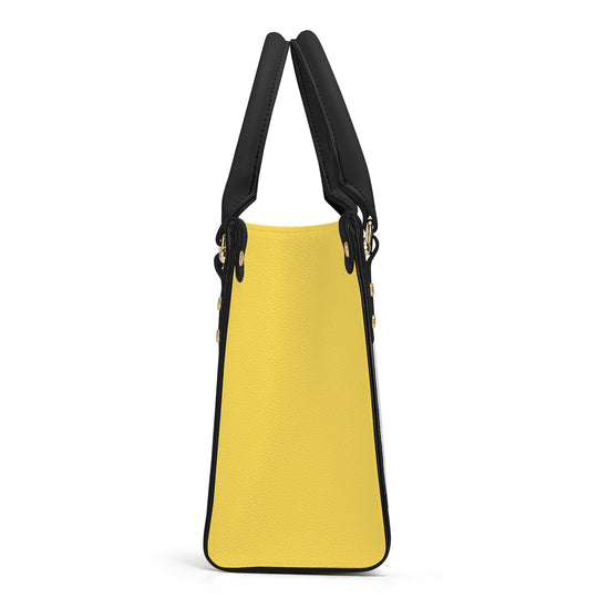 Ti Amo I love you - Exclusive Brand - Mustard Yellow - Luxury Womens PU Tote Bag - Black Straps