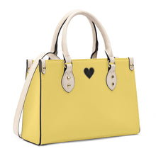 Load image into Gallery viewer, Ti Amo I love you - Exclusive Brand - Yellow Tan - Luxury Womens PU Tote Bag - Cream Straps
