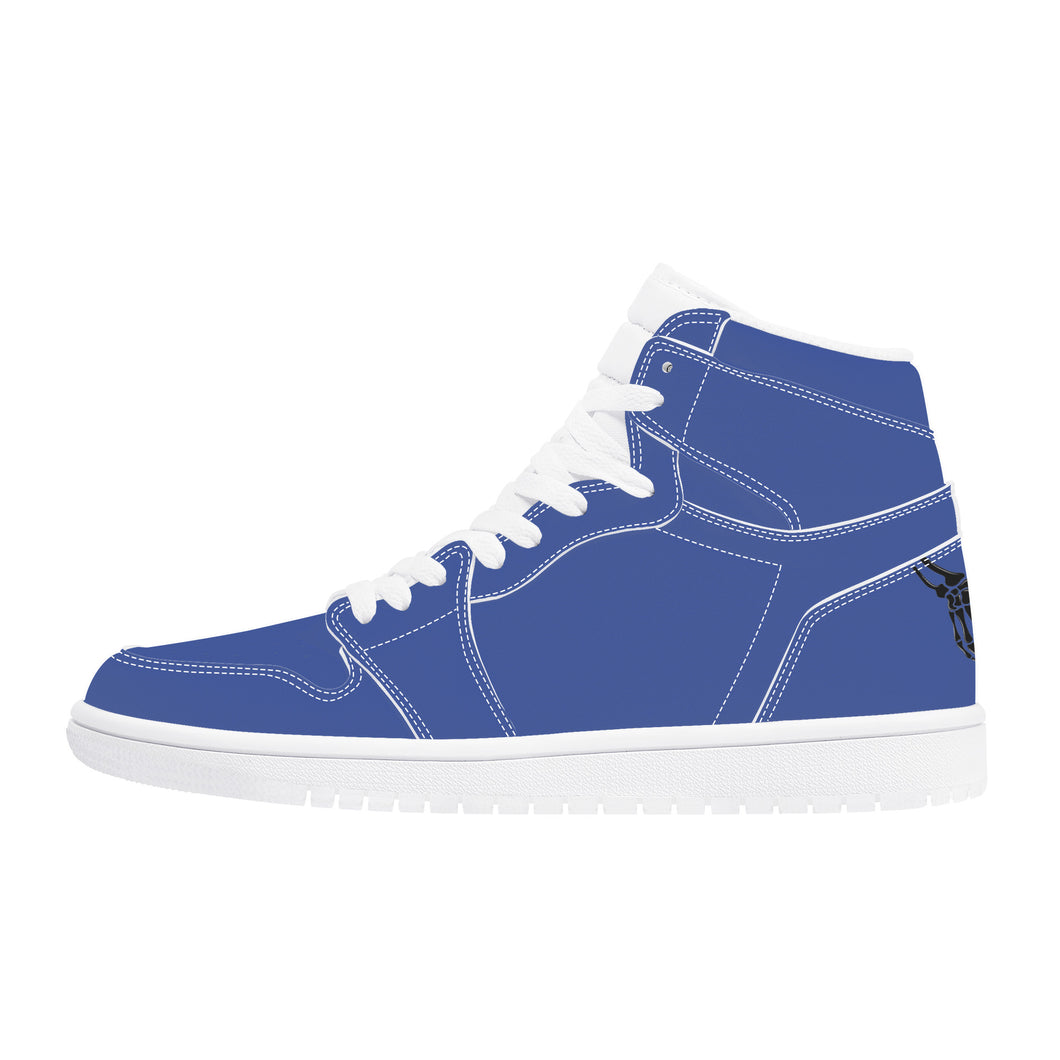 Ti Amo I love you - Exclusive Brand - Chambray Blue - Skeleton Hands with Heart - High Top Synthetic Leather Sneaker