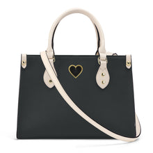 Load image into Gallery viewer, Ti Amo I love you - Exclusive Brand - Pirate Black - Luxury Womens PU Tote Bag - Cream Straps
