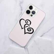 Load image into Gallery viewer, Ti Amo I love you - Exclusive Brand - Prim - Double Black Heart -  iPhone 14 Transparent Acrylic Case (3 cameras)
