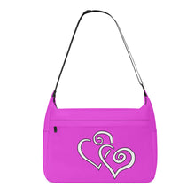 Load image into Gallery viewer, Ti Amo I love you - Exclusive Brand - Brilliant Lavender Rose  - Double White Heart - Journey Computer Shoulder Bag
