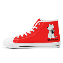 Load image into Gallery viewer, Ti Amo I love you  - Exclusive Brand - Red - TALK TO THE PAW -  High-Top Canvas Shoes - White Soles
