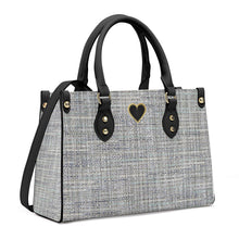 Load image into Gallery viewer, Ti Amo I love you - Exclusive Brand - Silver Chalice Tweed - Luxury Womens PU Tote Bag - Black Straps
