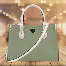 Load image into Gallery viewer, Ti Amo I love you - Exclusive Brand - Sage - Luxury Womens PU Tote Bag - Cream Straps
