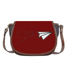 Load image into Gallery viewer, Ti Amo I love you - Exclusive Brand - Dark Burgundy - Paper Airplane - Saddle Bag
