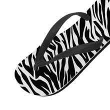 Load image into Gallery viewer, Ti Amo I love you - Exclusive Brand  -Black &amp; White -  Zebra - Flip Flops - Sizes Womens 7-13 &amp; Men&#39;s 7-11
