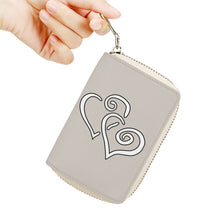 Load image into Gallery viewer, Ti Amo I love you - Exclusive Brand - Swirl - Double White Heart - PU Leather - Zipper Card Holder
