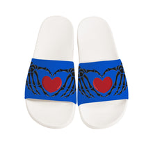 Load image into Gallery viewer, Ti Amo I love you - Exclusive Brand - Science Blue - Skeleton Hands with Heart -  Slide Sandals - White Soles
