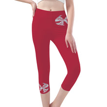 Load image into Gallery viewer, Ti Amo I love you -  Exclusive Brand - Brick Red - Womens / Teen Girls  / Womens Plus Size  - Angry Fish - Capri Yoga Leggings
