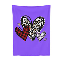 Load image into Gallery viewer, Light Purple - Leopard Hearts - Baby Gifts - Soft Blanket - Ti Amo I love you 
