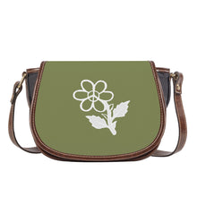 Load image into Gallery viewer, Ti Amo I love you - Exclusive Brand - Hazel Green - White Daisy - Saddle Bag
