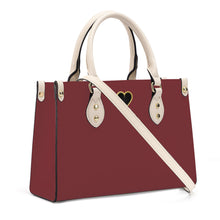 Load image into Gallery viewer, Ti Amo I love you - Exclusive Brand - Wine 2 - Luxury Womens PU Tote Bag - Cream Straps
