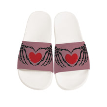 Load image into Gallery viewer, Ti Amo I love you - Exclusive Brand - Coral Tree - Skeleton Hands with Heart -  Slide Sandals - White Soles
