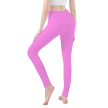 Load image into Gallery viewer, Ti Amo I love you - Exclusive Brand  - Light Fushia Pink - White Daisy -  Yoga Leggings
