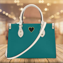 Load image into Gallery viewer, Ti Amo I love you - Exclusive Brand - Surfie Green - Luxury Womens PU Tote Bag - Cream Straps
