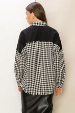 Load image into Gallery viewer, HYFVE Houndstooth Contrast Raw Hem Jacket Ti Amo I love you
