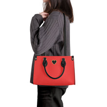 Load image into Gallery viewer, Ti Amo I love you - Exclusive Brand - Red Orange - Luxury Womens PU Tote Bag - Black Straps
