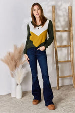 Load image into Gallery viewer, Hailey &amp; Co Full Size Colorblock V-Neck Blouse Ti Amo I love you
