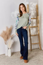 Load image into Gallery viewer, Hailey &amp; Co Full Size Printed Round Neck Blouse Ti Amo I love you
