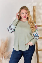 Load image into Gallery viewer, Hailey &amp; Co Full Size Printed Round Neck Blouse Ti Amo I love you
