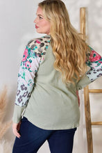 Load image into Gallery viewer, Hailey &amp; Co Full Size Printed Round Neck Blouse Ti Amo I love you
