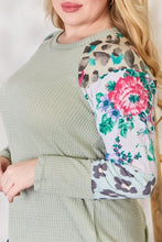 Load image into Gallery viewer, Hailey &amp; Co Full Size Printed Round Neck Blouse Ti Amo I love you
