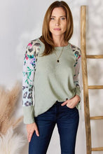 Load image into Gallery viewer, Hailey &amp; Co Full Size Printed Round Neck Blouse Ti Amo I love you
