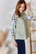 Load image into Gallery viewer, Hailey &amp; Co Full Size Printed Round Neck Blouse Ti Amo I love you
