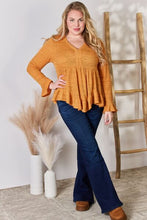 Load image into Gallery viewer, Hailey &amp; Co Full Size V-Neck Flounce Sleeve Blouse Ti Amo I love you
