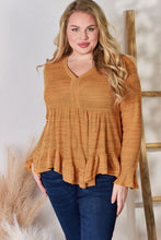 Load image into Gallery viewer, Hailey &amp; Co Full Size V-Neck Flounce Sleeve Blouse Ti Amo I love you
