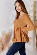 Load image into Gallery viewer, Hailey &amp; Co Full Size V-Neck Flounce Sleeve Blouse Ti Amo I love you
