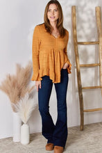 Load image into Gallery viewer, Hailey &amp; Co Full Size V-Neck Flounce Sleeve Blouse Ti Amo I love you
