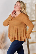 Load image into Gallery viewer, Hailey &amp; Co Full Size V-Neck Flounce Sleeve Blouse Ti Amo I love you
