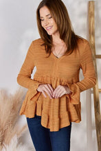 Load image into Gallery viewer, Hailey &amp; Co Full Size V-Neck Flounce Sleeve Blouse Ti Amo I love you
