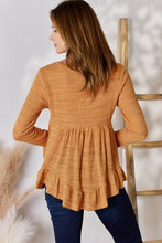 Load image into Gallery viewer, Hailey &amp; Co Full Size V-Neck Flounce Sleeve Blouse Ti Amo I love you
