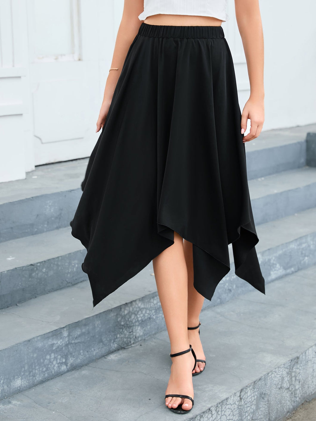 Handkerchief Hem Midi Skirt Ti Amo I love you