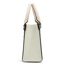 Load image into Gallery viewer, Ti Amo I love you - Exclusive Brand - Satin Linen - Luxury Womens PU Tote Bag - Cream Straps
