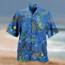 Load image into Gallery viewer, Hawaiian Mens Shirts Beautiful Whale - Collar Summer Vacation Beach Style Shirt Ti Amo I love you
