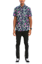 Load image into Gallery viewer, Hawaiian Print Button Down Shirt Ti Amo I love you
