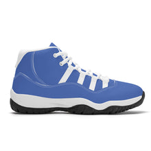 Load image into Gallery viewer, Ti Amo I love you - Exclusive Brand - San Marino Blue  - Double White Heart - High Top Air Retro Sneakers - White Laces

