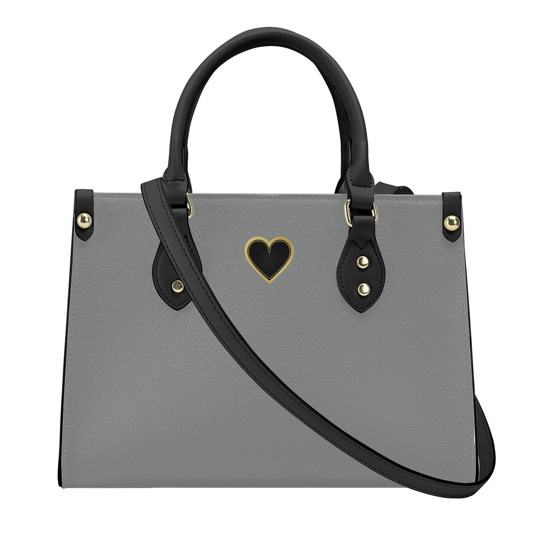 Ti Amo I love you - Exclusive Brand - Oslo Grey - Luxury Womens PU Tote Bag - Black Straps