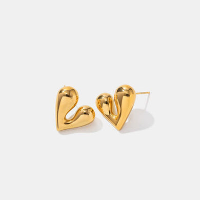 Heart Shape Stainless Steel Stud Earrings Ti Amo I love you