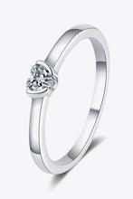 Load image into Gallery viewer, Heart-Shaped Moissanite Solitaire Ring Ti Amo I love you
